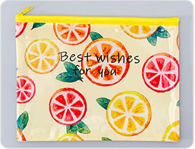 Bolsa de lápices de fruta original, estuche de malla Kawaii, archivador, estuche grande de pluma de PVC para niñas, papelería coreana, suministros escolares: Medium 5