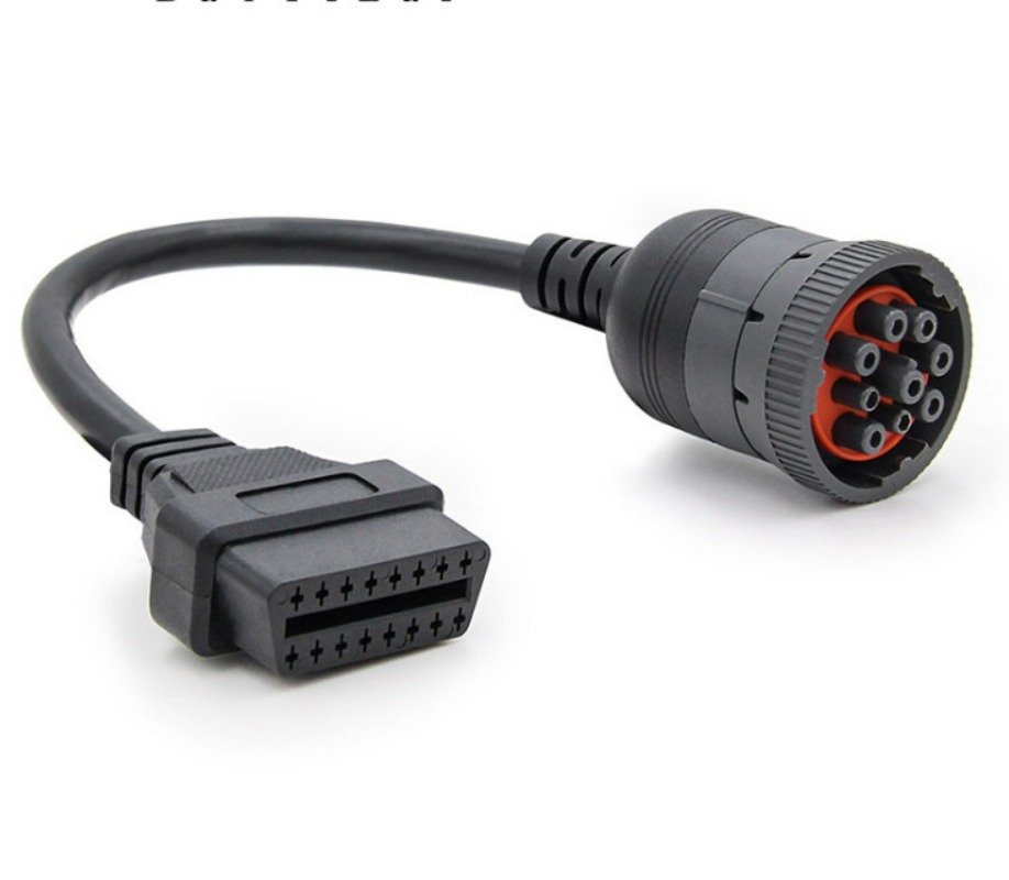 J1939 9Pin Diesel female To OBD2 16Pin Female Cable for cummins deutsch 9-pin Car Diagnostic Tool Adapter Converter