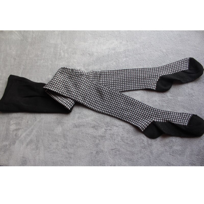 Women Houndstooth Patterned Cotton Pantyhose Spring &amp; Autumn Footed Tights