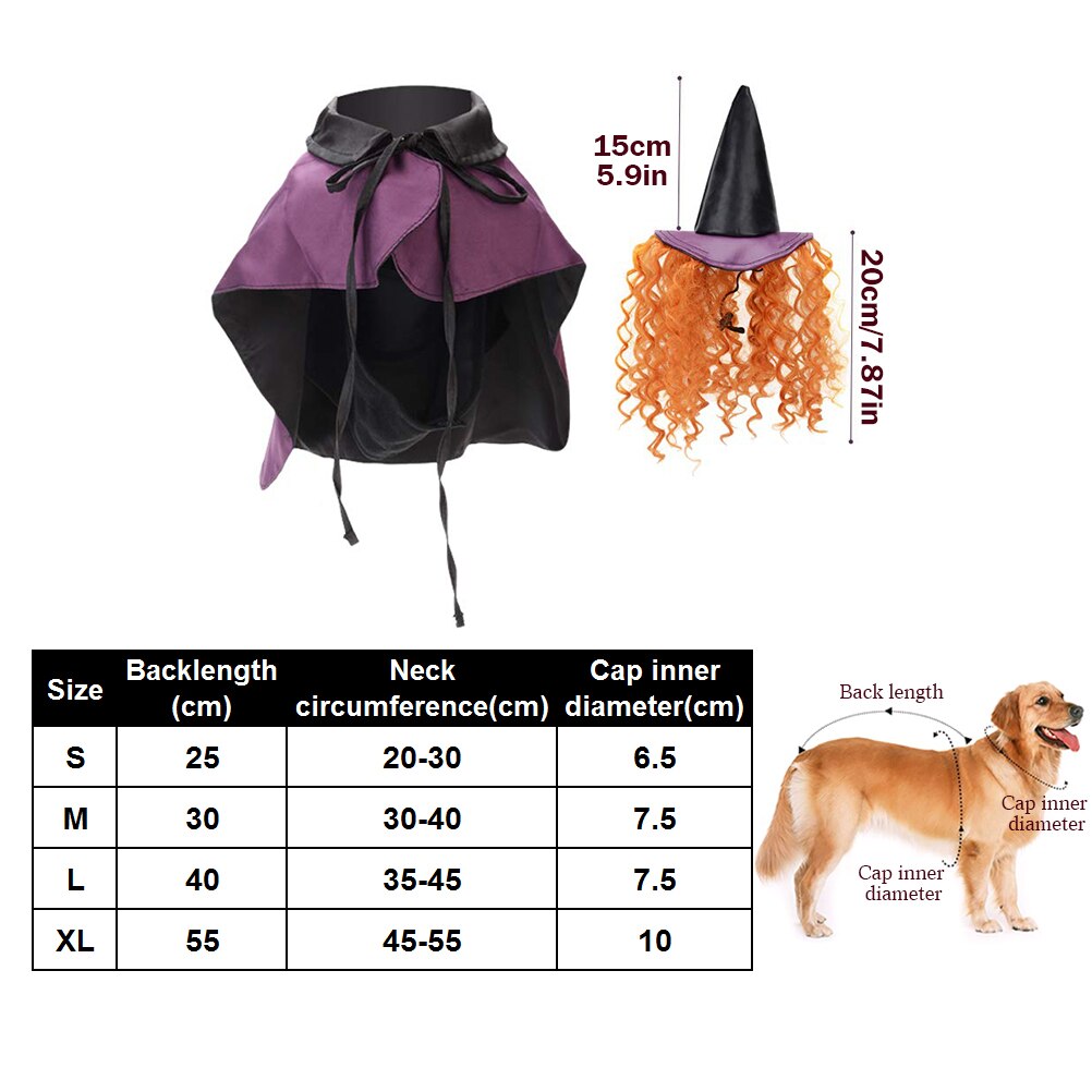 Ropa de gatito gracioso y mono, disfraz de bruja para Halloween, juego de disfraz de Juguete para perro, incluye gorro, capa, ropa de Halloween, vestido para de gatos