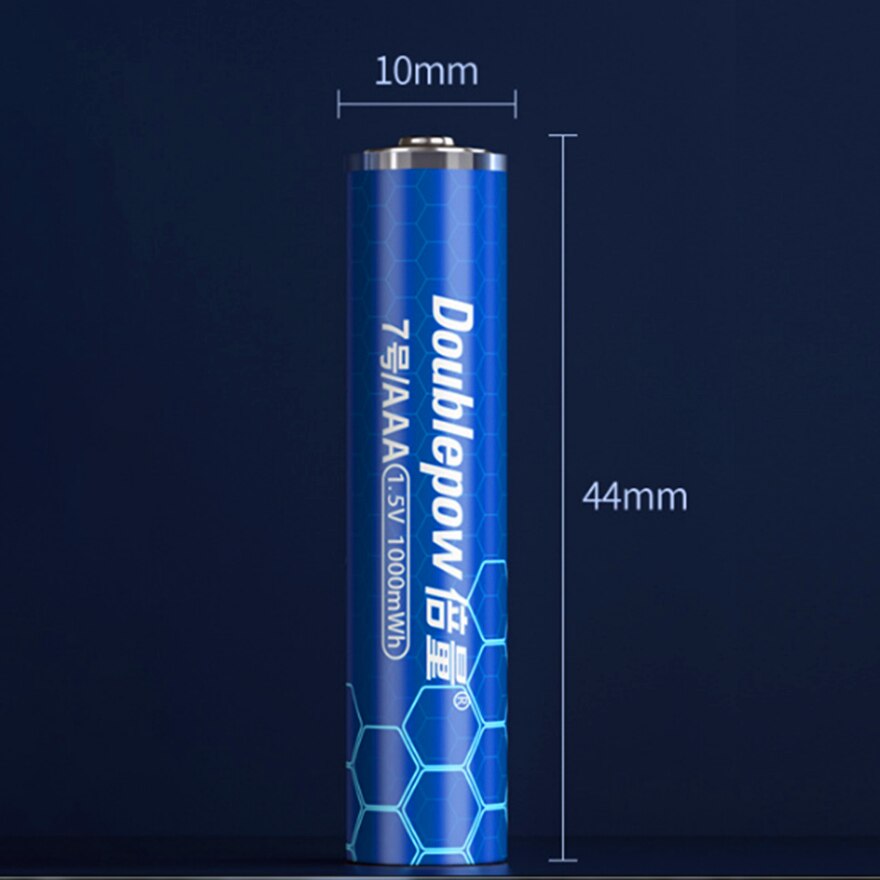 1.5V 1000mWh Aaa Oplaadbare Batterij Usb Aaa Oplaadbare Lithium Batterij Snel Opladen Via Micro Usb Kabel