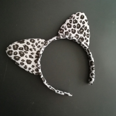 Nowe mody odzieży damskiej krótki pluszowy tygrys lampart opaska z uszami kota opaska robić włosów na imprezę Cosplay akcesoria robić włosów gorąca sprzedaż Dropshippin: Ciemny fioletowy