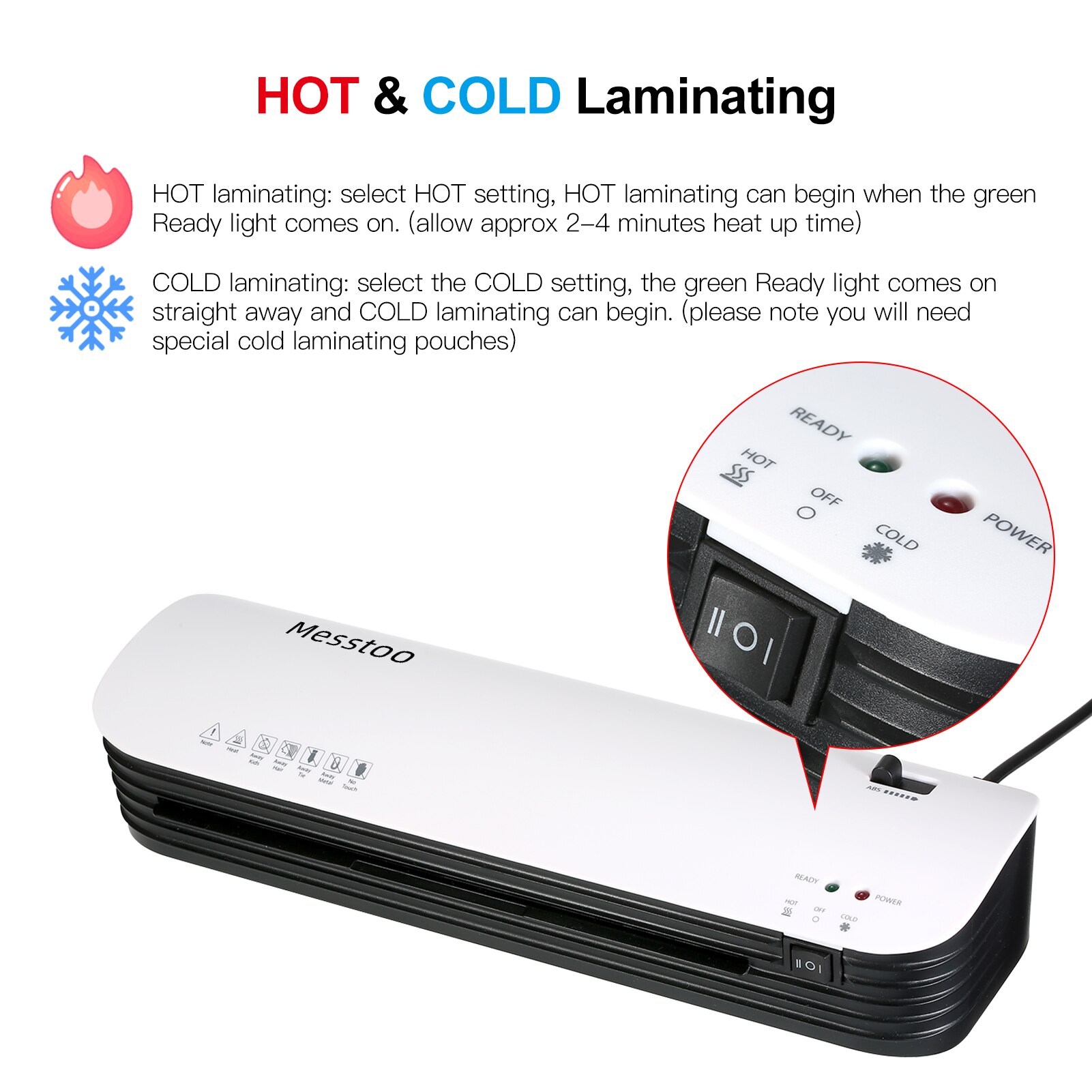 A4 Laminator Machine And Two Rollers Size Cold Laminating Machine For Document Photo Picture Credit Card Home School Office