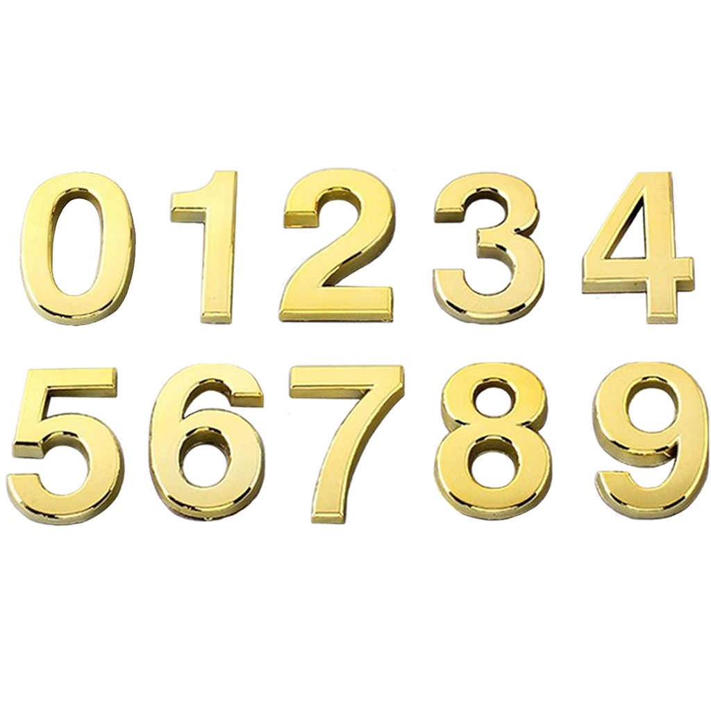 Self Adhesive 3D Number Stickers House Room Door Number Plate Sign for Home Apartment Cabinet Table Mailbox Outdoor Door Numbers