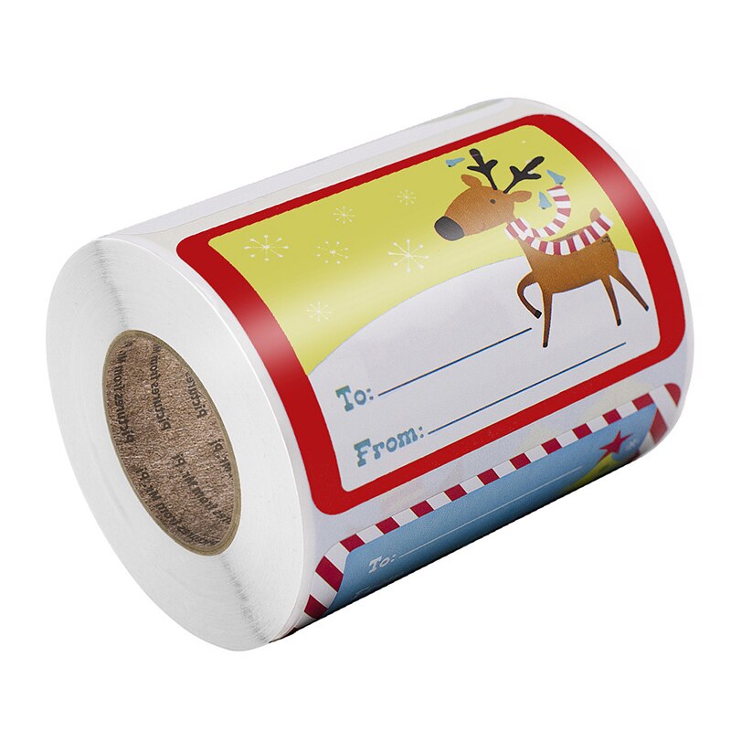 250pcs/roll Merry Christmas Kraft Handmade Sticker Card Box Package Sealing Stickers
