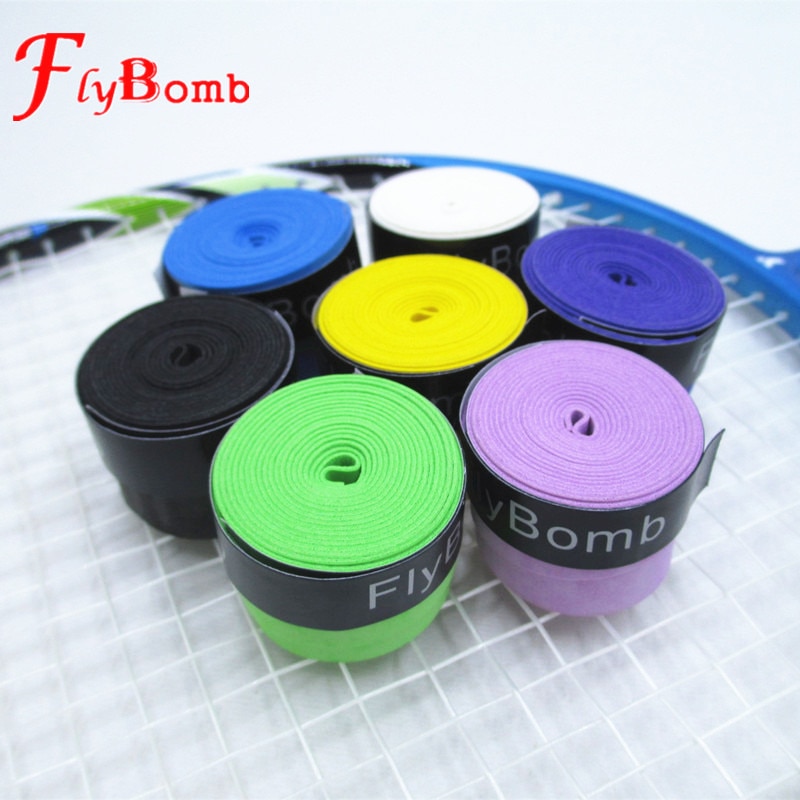 Flybomber-empuñaduras para raqueta de bádminton, antideslizantes, absorbe el sudor, grifería para tenis, banda para el sudor, L415OLF