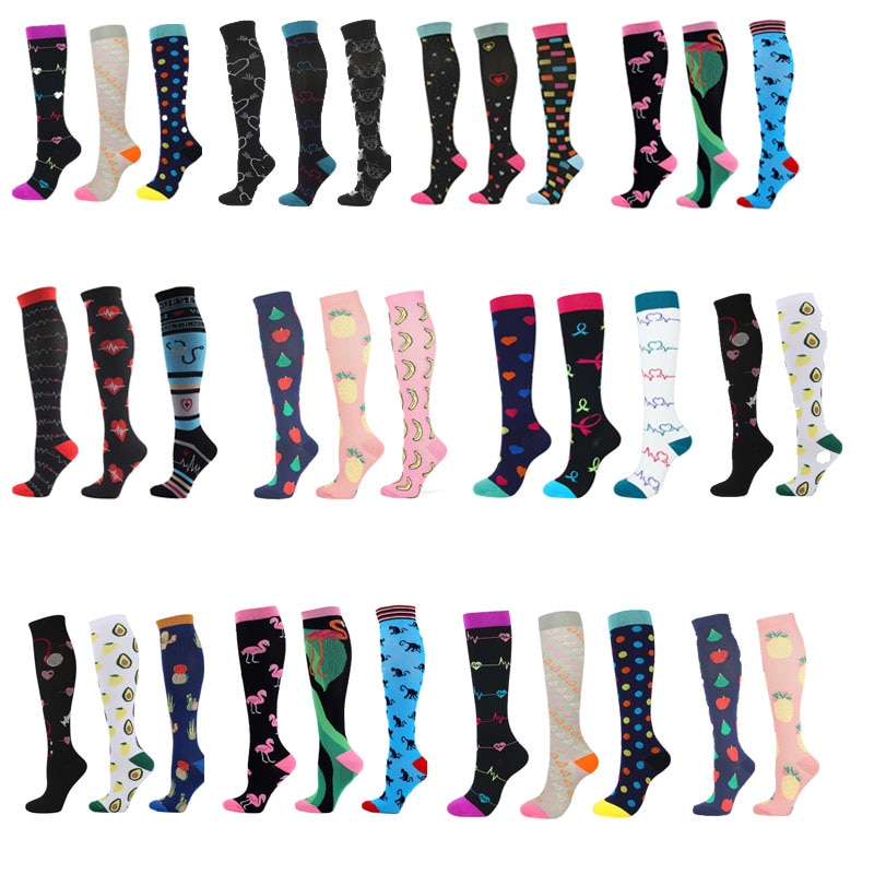 Men Women Nurse Basketball Riding Outdoor Long Tube Compression Socks Sports Running Fitness Socks Natural Hiking Ciclismo