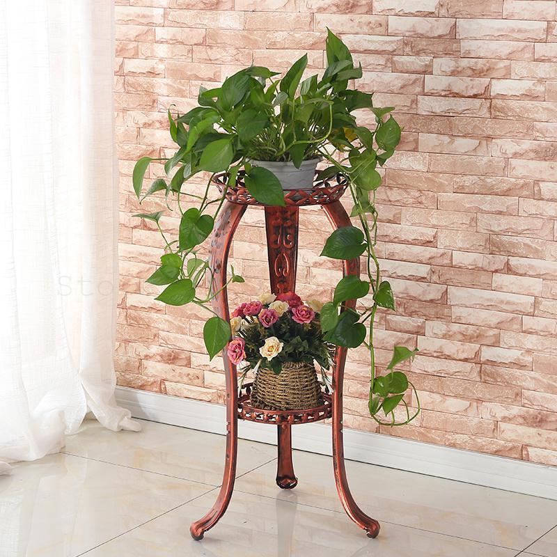 Żelazny stojak na kwiaty wielowarstwowy kwiat półka kryty przestrzeni miejsca zielony rozwalać się balkon stojak robić salonu z kołem wieszak na garnki: model   12