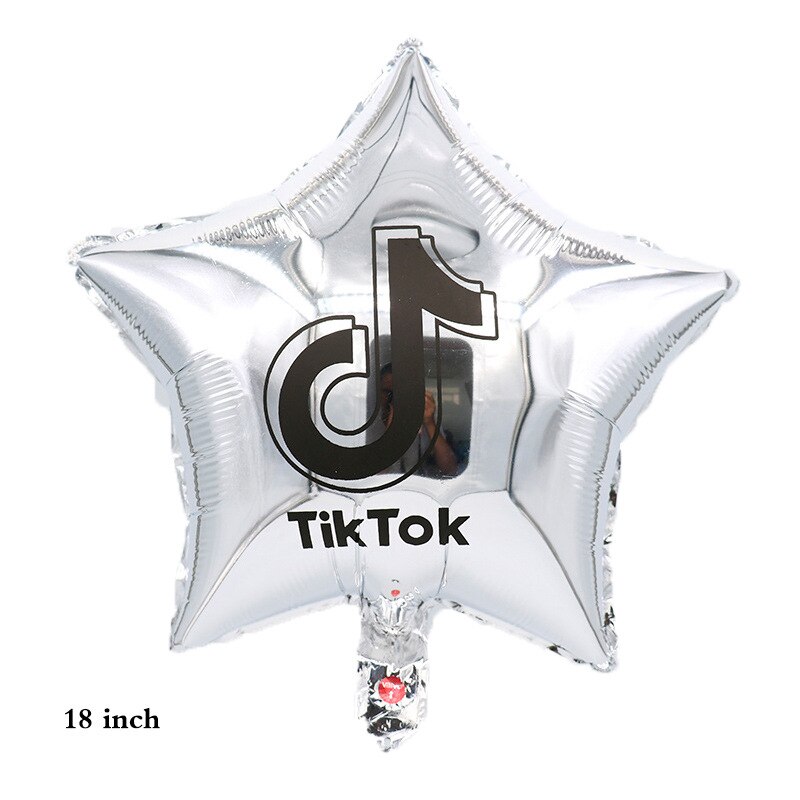 Popular Style 18-Inch TikTok Douyin Symbol Online Red Party Decoration Large Shaped Douyin Symbol Aluminum Balloon: 02