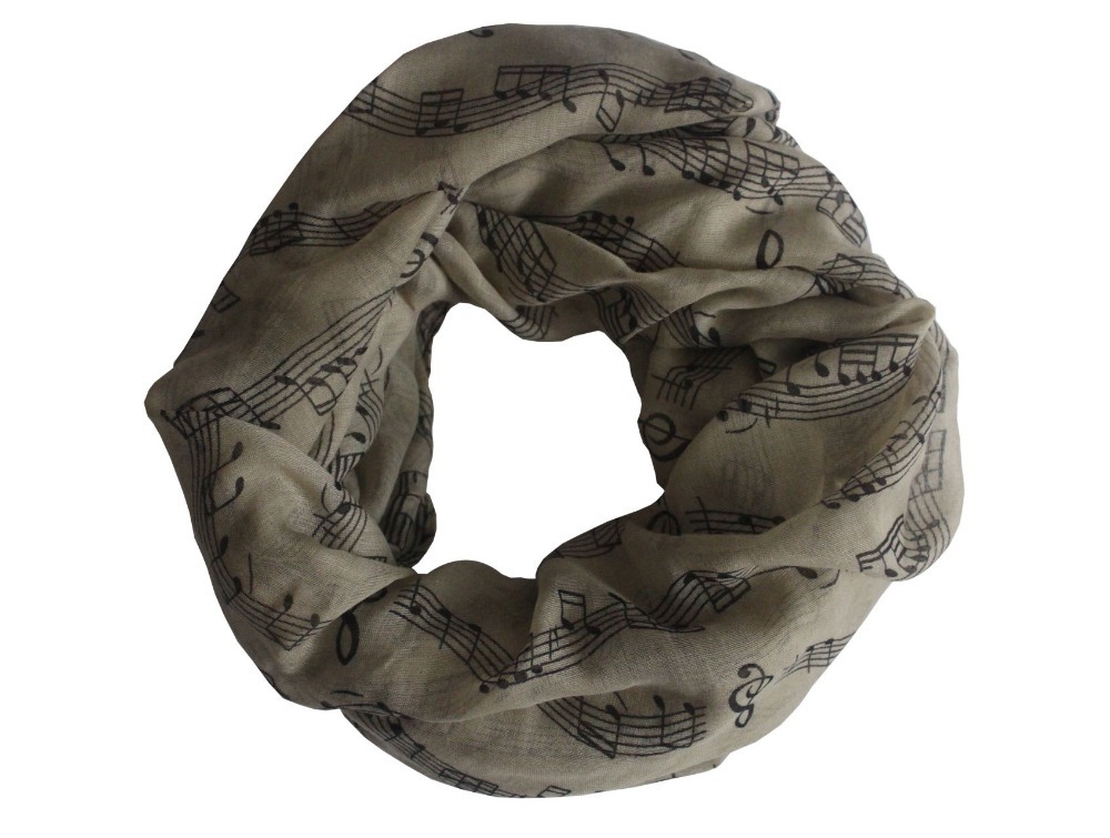 FOXMOTHER, , bufandas blancas a la con estampado de letras y notas musicales, hojas de notas y Piano, para madres y mujeres