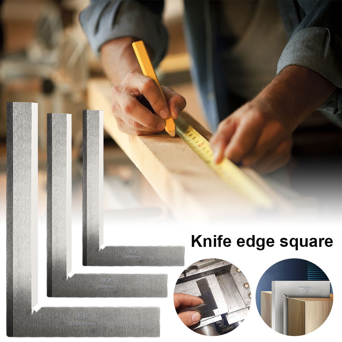 90 Graden Rechte Hoek Heerser Houtbewerking Carbon Staal Hoge Precisie Meetinstrument Precisie Grond Staal Gehard Hoek