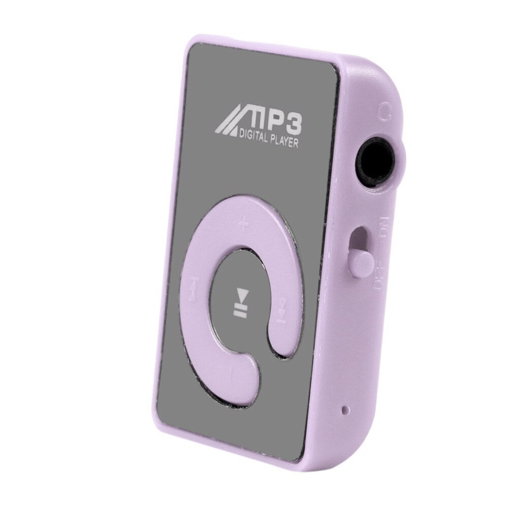 mini flower pattern button type MP3 player Music media support SD TF card#50: Purple 