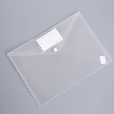Envelope Folder PP Plastic Storage Pouch Holder Paper Document File Folder Organizer Bag with Snap Button Closure: Single white