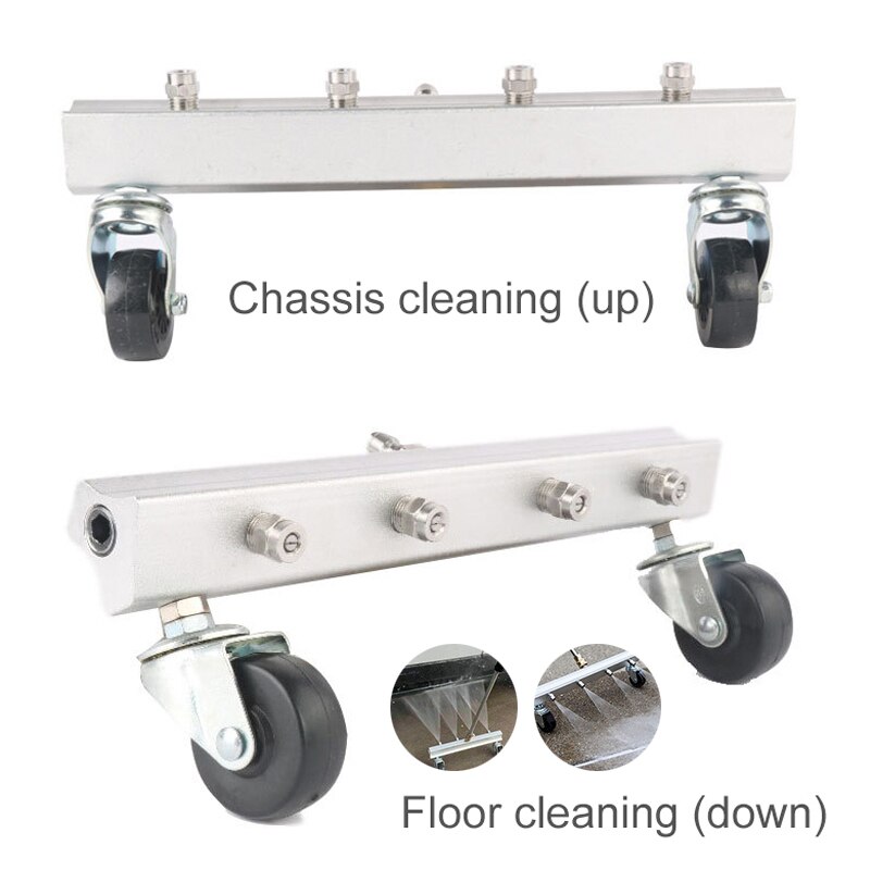 Kit d'outils de lavage de voiture à 4 buses de lavage à haute pression sous le châssis, Spray d'eau, nettoyage du balai de voiture