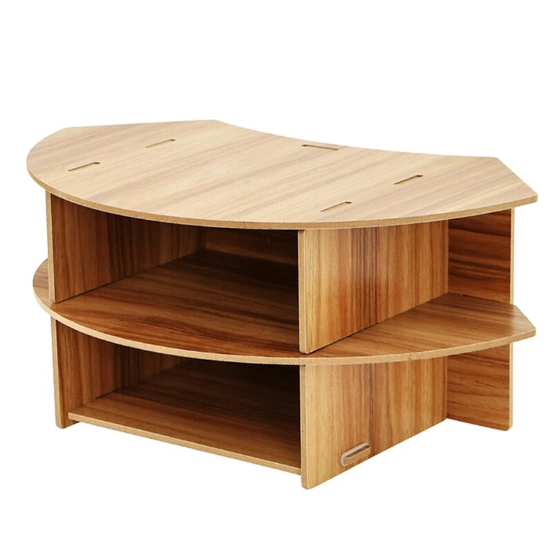 Computer Stand Two-Tier Storage Space Office Desk Corner Storage Thicken MDF Monitor Height Increase Stand Wall: Default Title