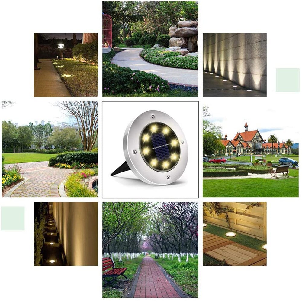 1Pcs Solar Tuinverlichting Outdoor 12LED 8LED Waterdichte Tuin Pathway Deck Led Verlichting Lamp Voor Thuis Yard Oprit Gazon road