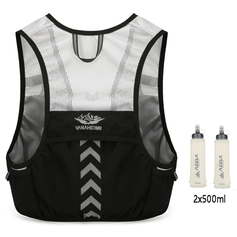 Leichter Laufrucksack, Trinkweste, geeignet für Fahrrad, Herren, Damen, Marathon-, Wandern, ultraleicht, tragbar, 2 l, 500 ml, Wasserkocher: blaue farbe