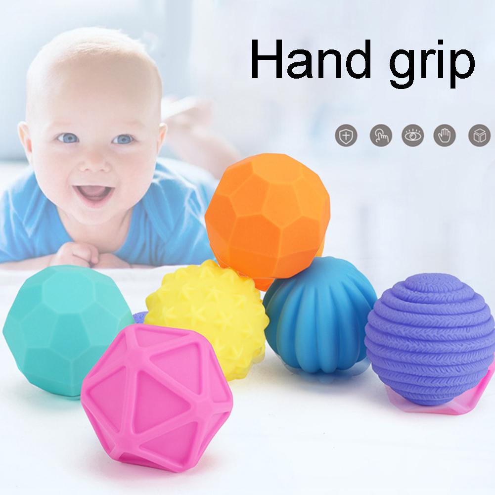 6Pcs Textured Multi Ball Set Multi Sensory Super Soft Develop Baby's Tactile Senses Toy Educational Early Rattle Activity Toys