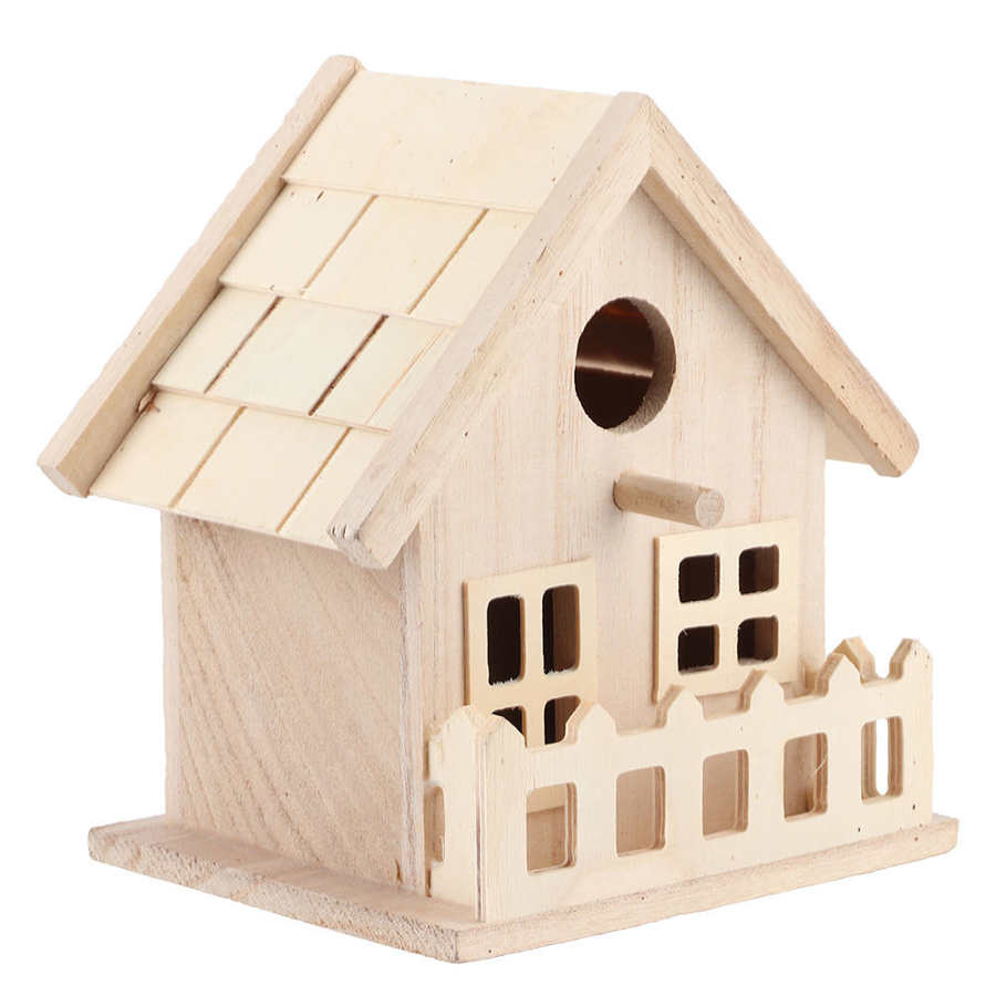 Hanging Wooden Bird House Breeding Cage Box Feeding Nest Garden Backyard Balcony Pendant Birdhouse Home Decora Bird Nest