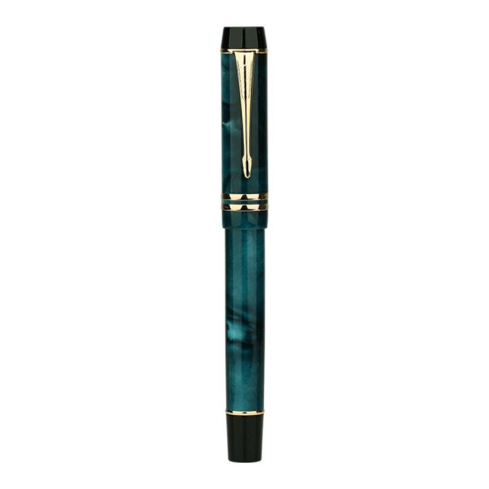 Moonman  m600s checkerboard vulpen iridium fijne flexibele penpunt 0.5mm uitstekende kantoorpen: Smaragdblauw