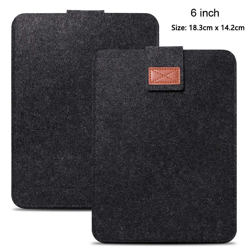 Pelle scamosciata Tablet Caso di Protezione Del Computer Portatile del Sacchetto di e-Libri Della Cassa Del Sacchetto Del Manicotto Luce Per 9.7 10.5 11 13 15 Pollici iPad Pro Kindle Macbook: Black   6 inch