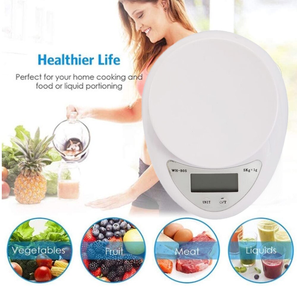 Electronic Digital Scale 5KG 1KG 0.1G LCD Monitor Electronic Kitchen Scale Mini Precision Scale Food Scale for Food Balance
