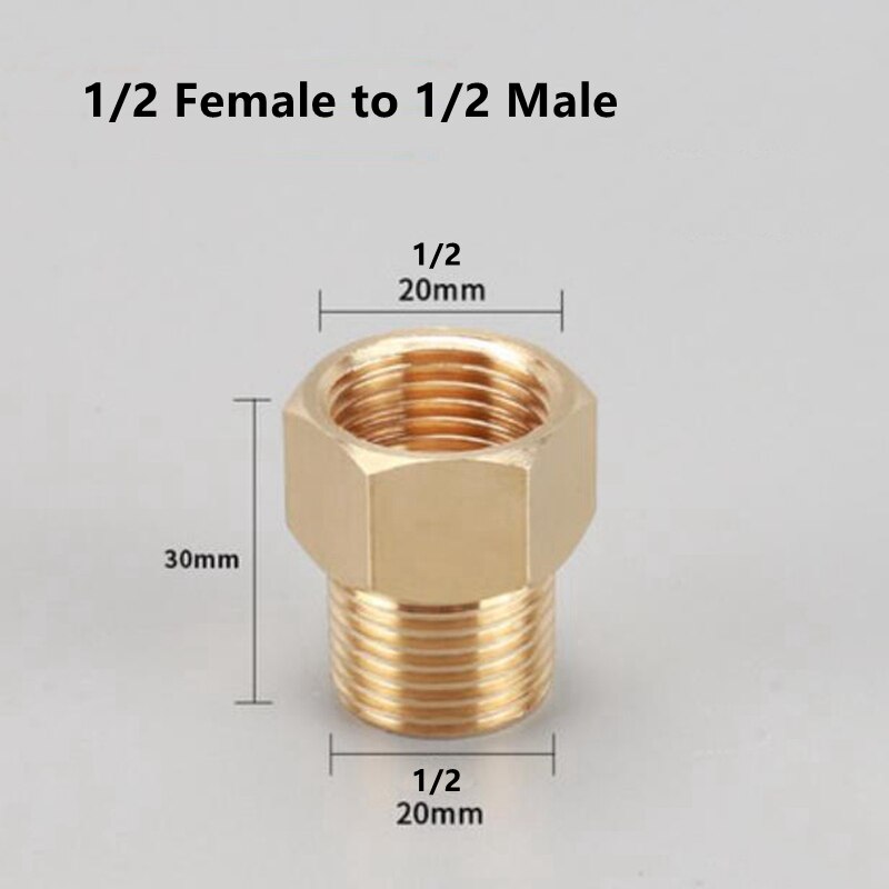 Brass 1/8 1/4 3/8 1/2 3/4 Female to Male Threaded Hex Bushing Reducer Copper Pipe Fitting Water Gas Adapter Coupler Connector: Type 17