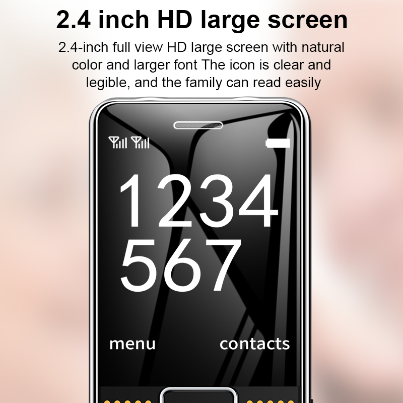 Teléfono GSM 2G BAR G600, tarjeta SIM Dual, batería de 6800mAh, tecla grande SOS, pantalla de 2,4 pulgadas, teléfono móvil para ancianos y mujeres, reccodificador de MP3