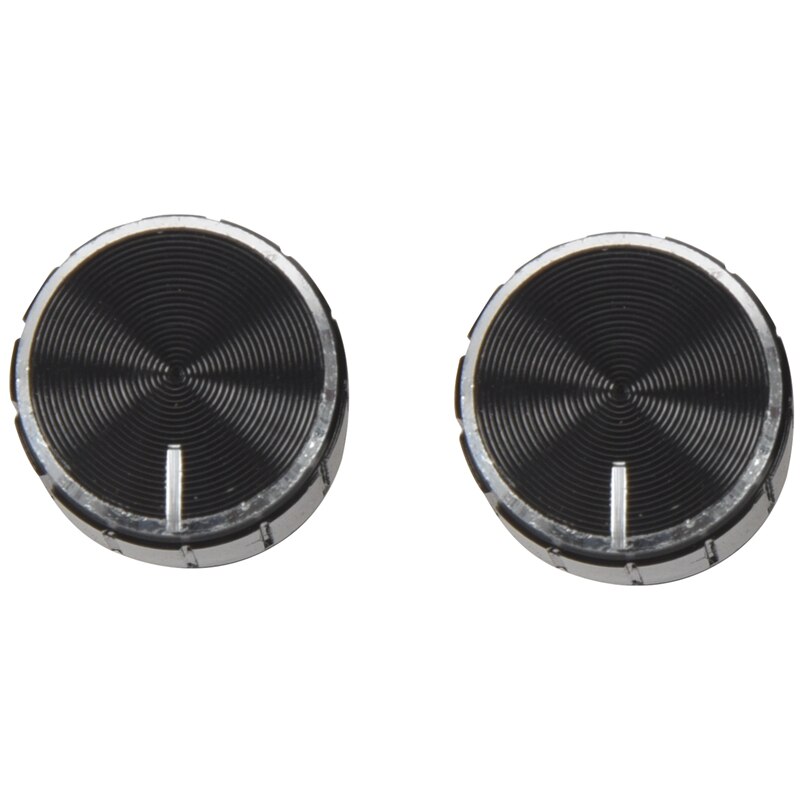 2 st halkfria räfflade handtag potentiometer rattar lock 6mm dia hål svart