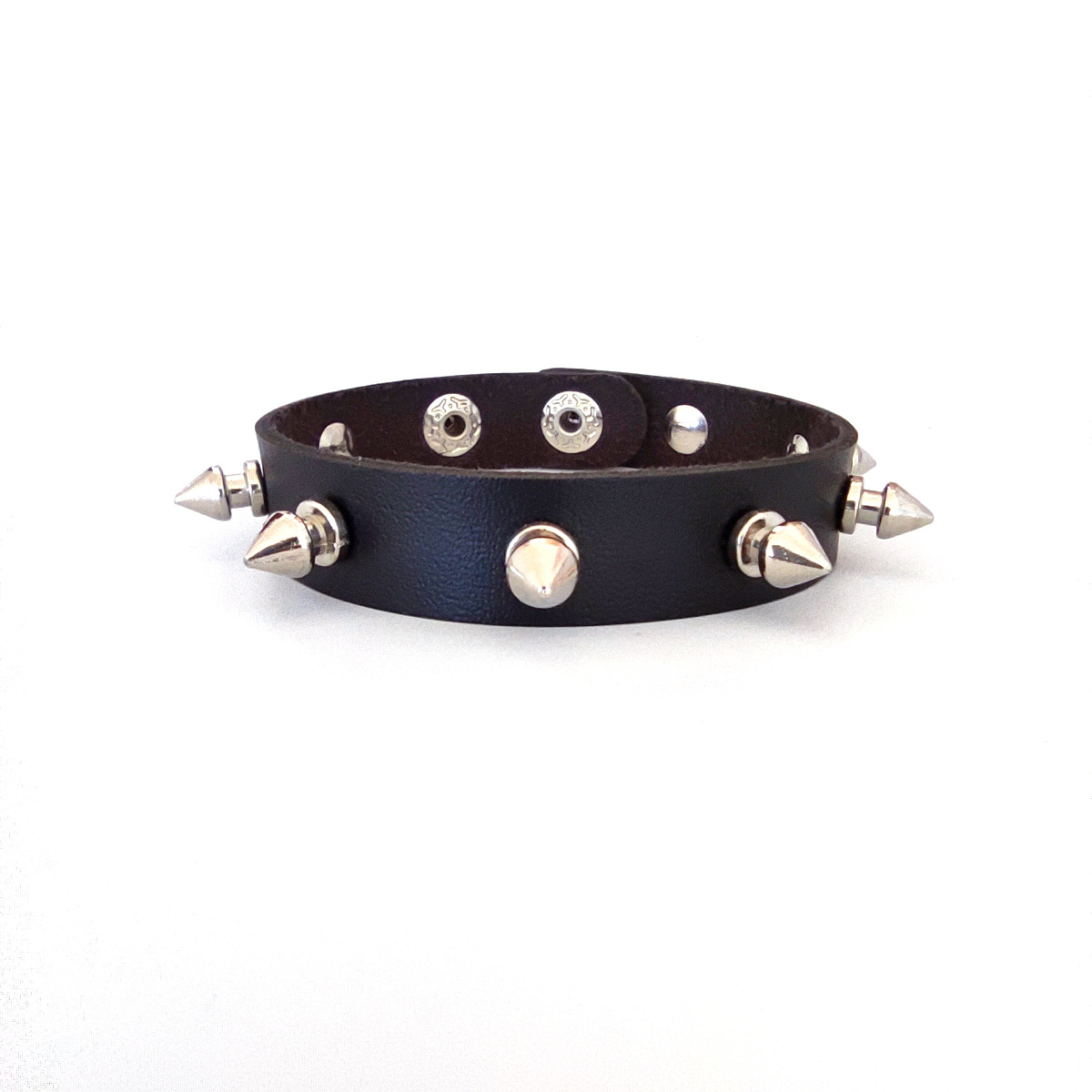 Punk Rock Een Rij Spike Klinknagel Pu Lederen Armbanden Armbanden Unieke Spitse Armband Mode-sieraden Manchet Polsband: Default Title