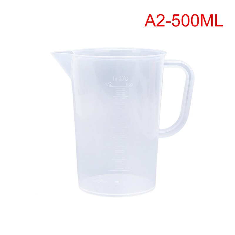 Tasse à mesurer en plastique Transparent, récipient gradué, outil de cuisine, 250/500/1000/2000ml: No cover 500ml
