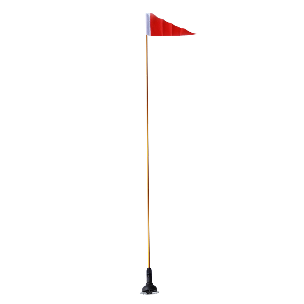 Portable 47&#39;&#39; Kayak Safety Flag Whip &amp; Pennant Flush Mount with Black Base