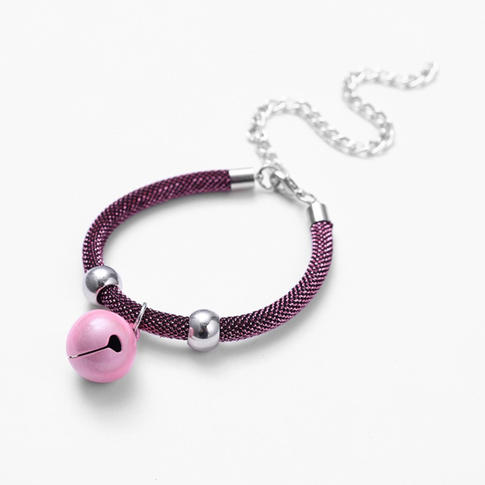 Réglable chat cloche collier chiot collier décor chaton colliers accessoires pour animaux de compagnie cou sangle collier de sécurité: Rose