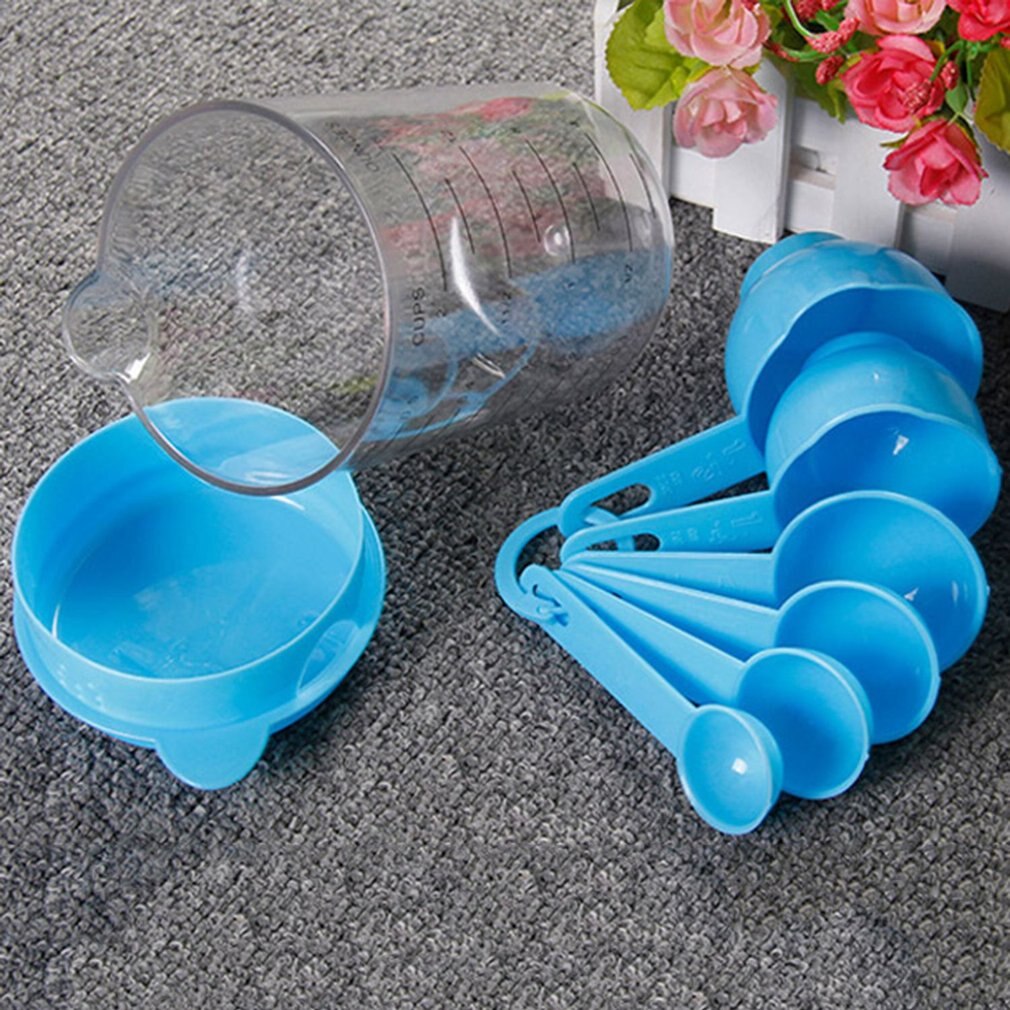7 Stks/set Plastic Bakken Gebruiksvoorwerp Draagbare Keuken Maatbekers Suiker Taart Bakken Lepel Huishouden Meten Scoop