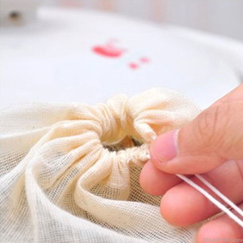 Bolsa de té vacía de algodón para alimentos, colador con cordón, filtro separado para té y especias, herramientas para beber, 50 unids/lote, novedad