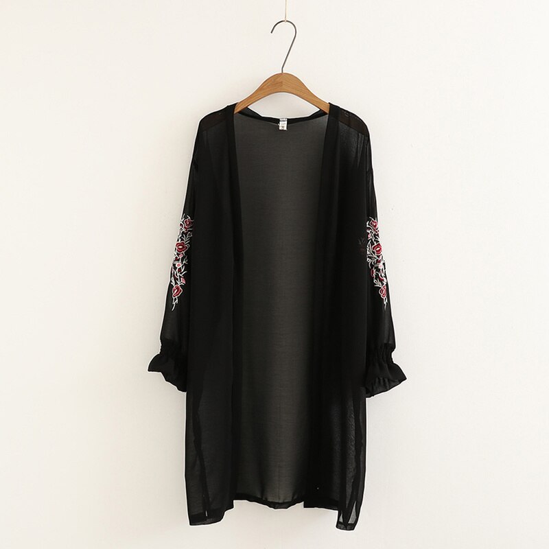 Mint Floral Chiffon Kimono Cardigan main image 1