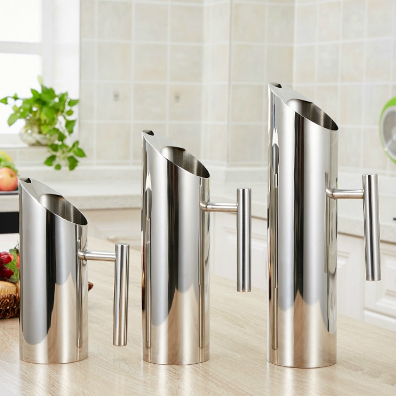 Stainless Steel Dispensador Home Soda Cold Water Dispenser Pot Kettle Beer JAR Bar Juice Pitchers Wine Divider Container Tea Jug
