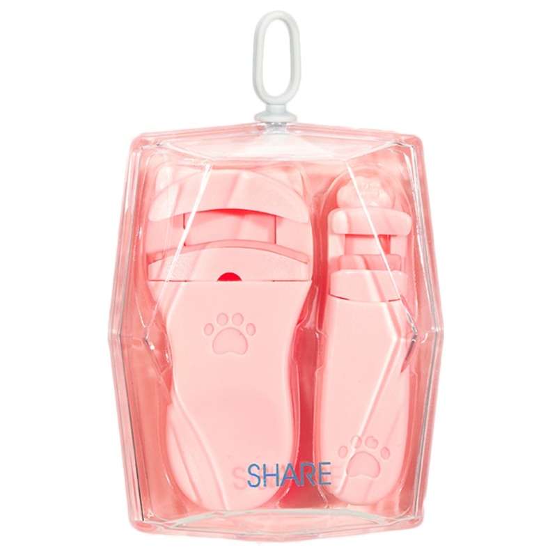 Bigoudi de cils à grand Angle avec patte de chat mignon, avec Mini Clip d'angle partiel, outils de recourbage de cils portables, 2 pièces: PK