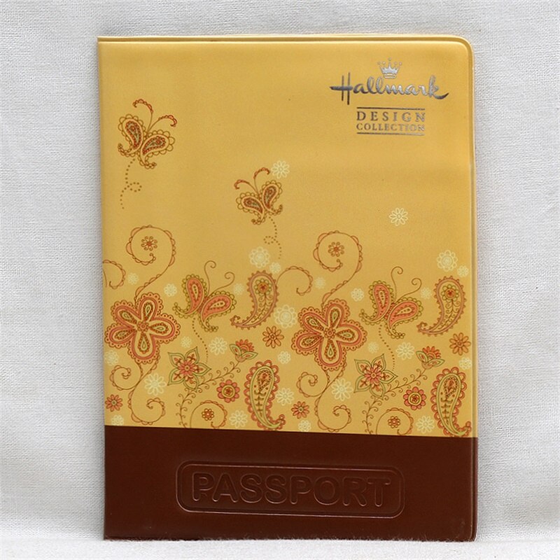 Vrouwen Hond Patroon Paspoort Cover Voor Travel Accessoires Pvc Id Bank Kaarthouder Georganiseerd Bag: Flower