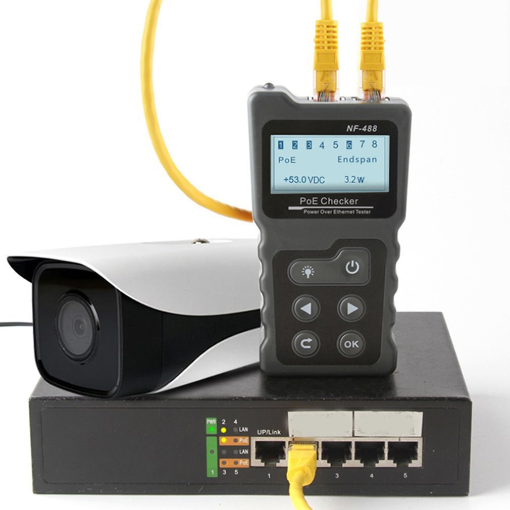 Nf-488 Network Tester Checker Test Power Over The Ethernet Cat5 Cat6 Lan Tester Network Detection Tool