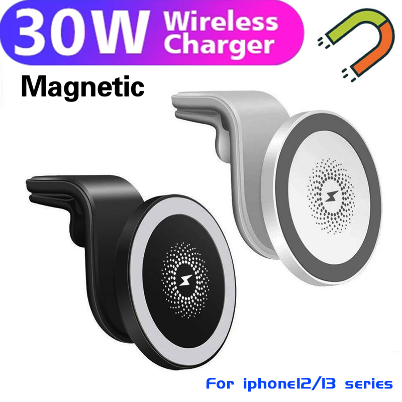 Magnetische Auto Draadloze Oplader Stand voor Magsafe IPhone 15 14 13 12 11 Pro Max Snel Opladen Magneet Mount Auto houder Accessoires