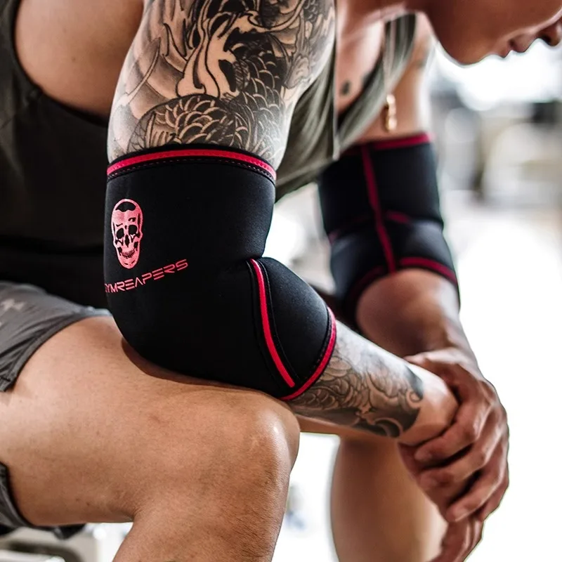 5 mm Ellenbogenhülse für Fitnesstraining, Herren und Damen, Bankdrückenschutz, Sport, atmungsaktiv, elastisch, Ellenbogenschützer für Bodybuilding