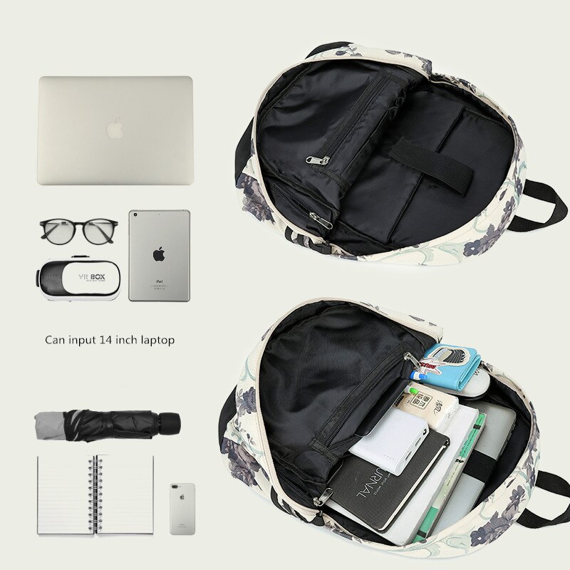 Fengdong flower schooltassen voor meisjes, tieners, usb-rugzak, damestas, middelbare schooltas, schooltas voor tieners