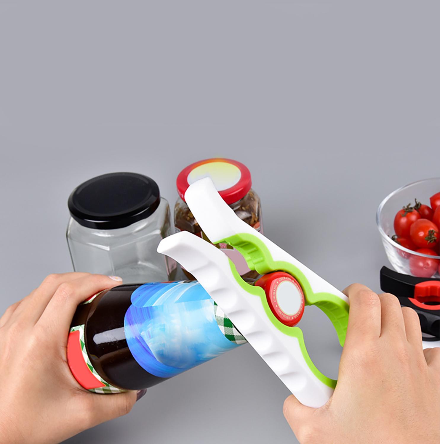 1Pc 4 In 1 Deksel Jar Opener Schroef Cap Jar Flesopener Blikopener Handleiding Antislip Twist cap Fles Launcher Opener Keuken Gadget