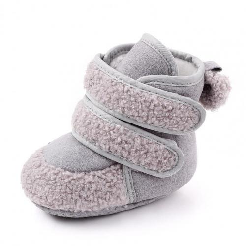 Schuhe Winter Baby Mädchen Junge Bequeme und weiche Magie Band Baumwolle Weiche nicht-Schleudern Stiefeletten Bootie Schuhe Baby schuhe: grau / 12