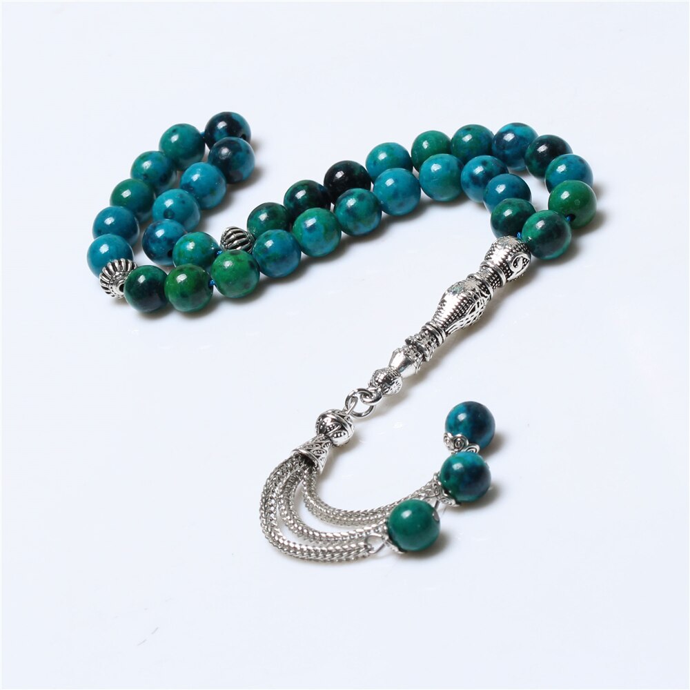 Muslimsk stil halskæde blå farve høj kvalitet bøn perler islamisk tasbih