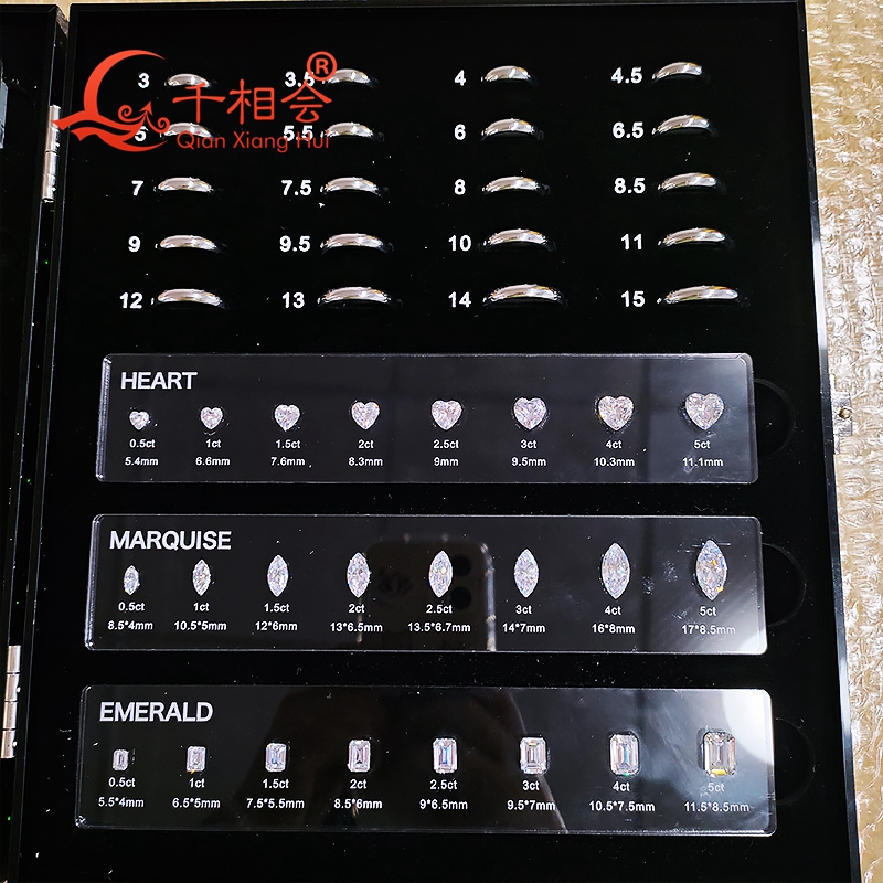 0,5ct-5ct 8 formas tamaños herramientas de quilates de diamante y medidor de anillos de joyería piedra de circonia cúbica juego de piedra maestra probador de herramientas de joyería