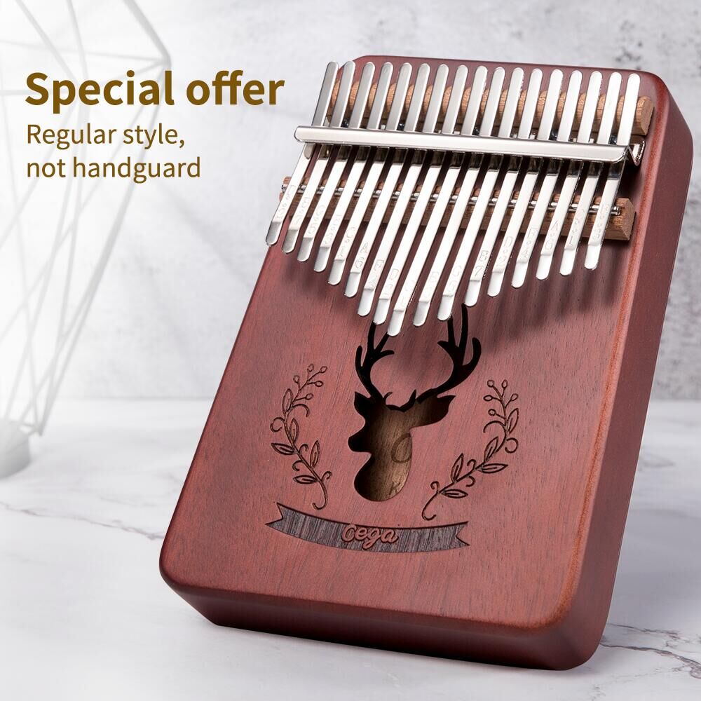 cega kalimba 17 key mahogany thumb piano solid wood mbira muscial instrument Africa kalimba finger piano: deer brown