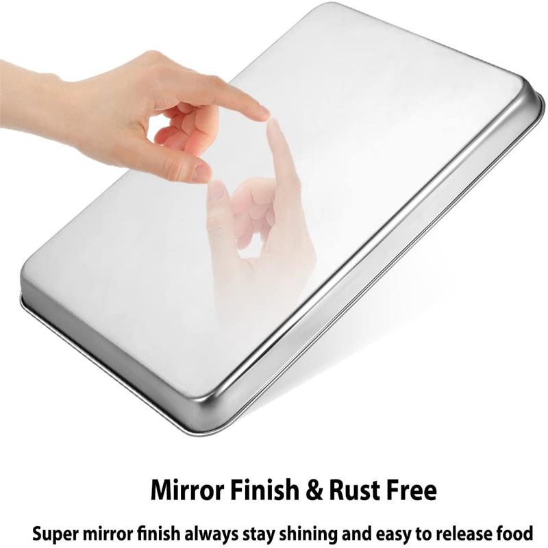 Stainless Steel Baking Tray Steamed Sausage Dish Rectangle Fruit Plate Pizza Bread Pastry Storage Tray Bakeware Tool