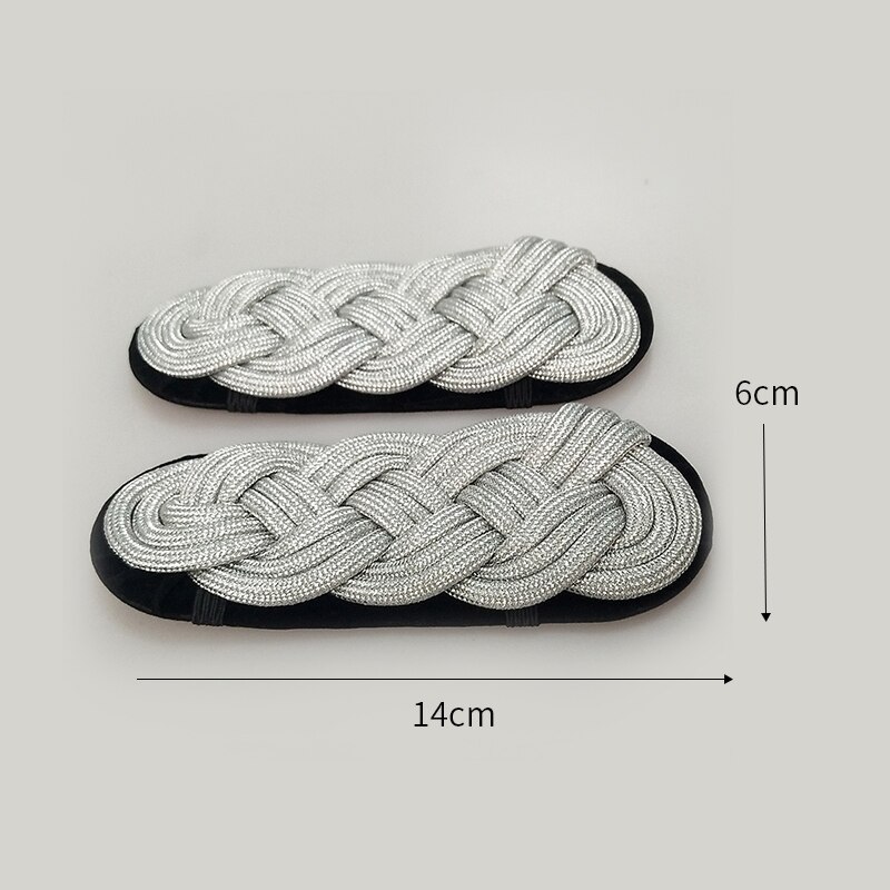1 Pair Woven Epaulettes Metal Star Epaulete Security Uniform Accessories Performance Shoulder Badges DIY for Honor Guard Costume: Silver 1